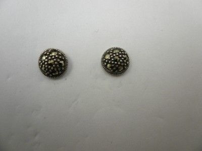 Sterling Silver & Marcasite Tiny Stud Post Earrings  