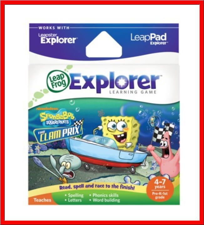 Leapster Explorer SPONGEBOB The CLAM PRIX Game   Spelling Phonics 