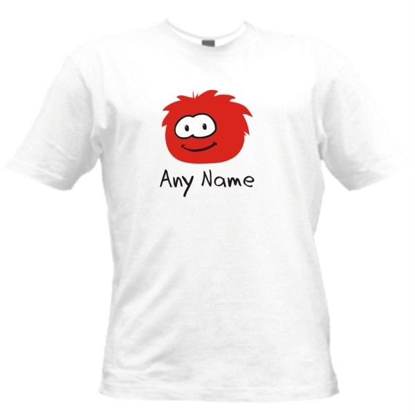 CLUB PENGUIN NEW PUFFLE PERSONALISED T SHIRT 8 COLOURS  