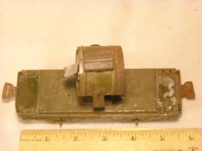 VINTAGE MARX ARMY SUPPLY TRAIN SEARCHLIGHT ON FLATBED CAR, O SCALE 