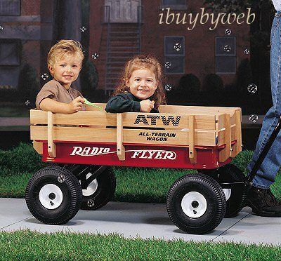 Radio Flyer #32 Red All Terrain Steel & Wood Wagon ATW  