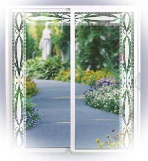 ETCHED GLASS DECAL Rose 21x33 Vinyl Etching for Door  