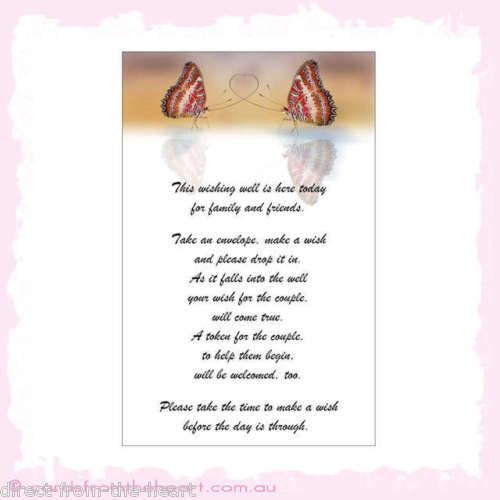 Wedding Wishing Well Card for Reception LARGE Butterfly  